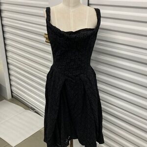 Vivienne Westwood Anglomania black eyelet Monday dress 44